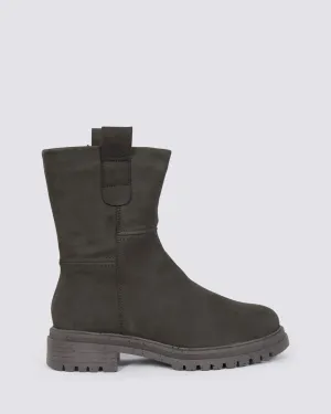 26813 ANKLE BOOTS DARK GREY LEATHER