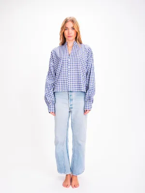 Chemise vichy bleu Khadi