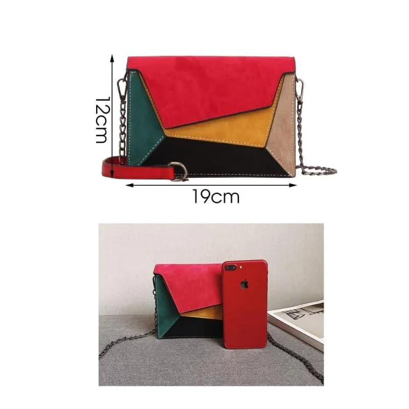 Criss-Cross Ladies Leather Patchwork Women Messenger Shoulder Bag