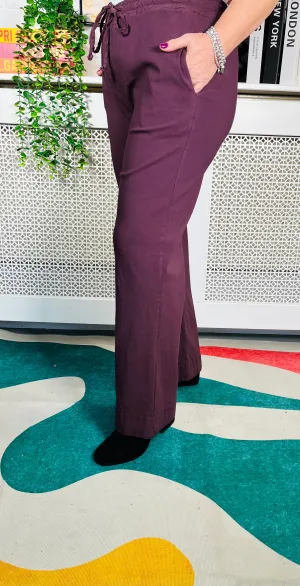 Daphne Wide Leg Trousers - Plum