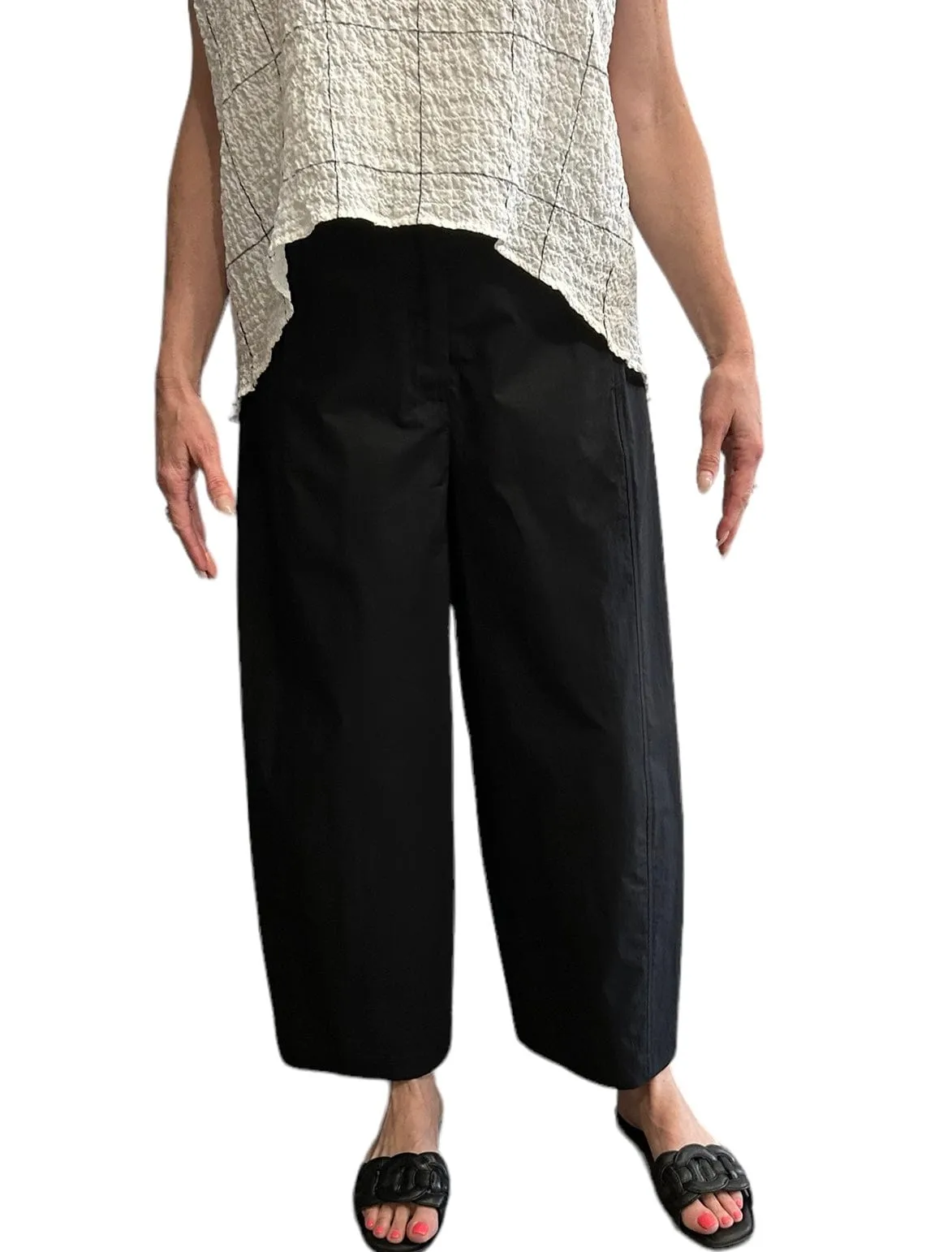 Flare Light Cotton Navy Pants