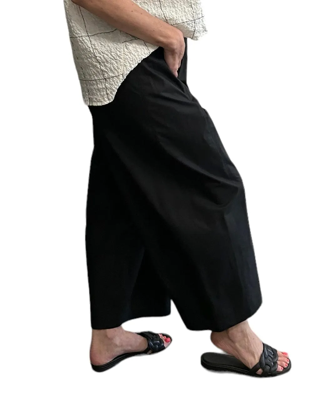 Flare Light Cotton Navy Pants