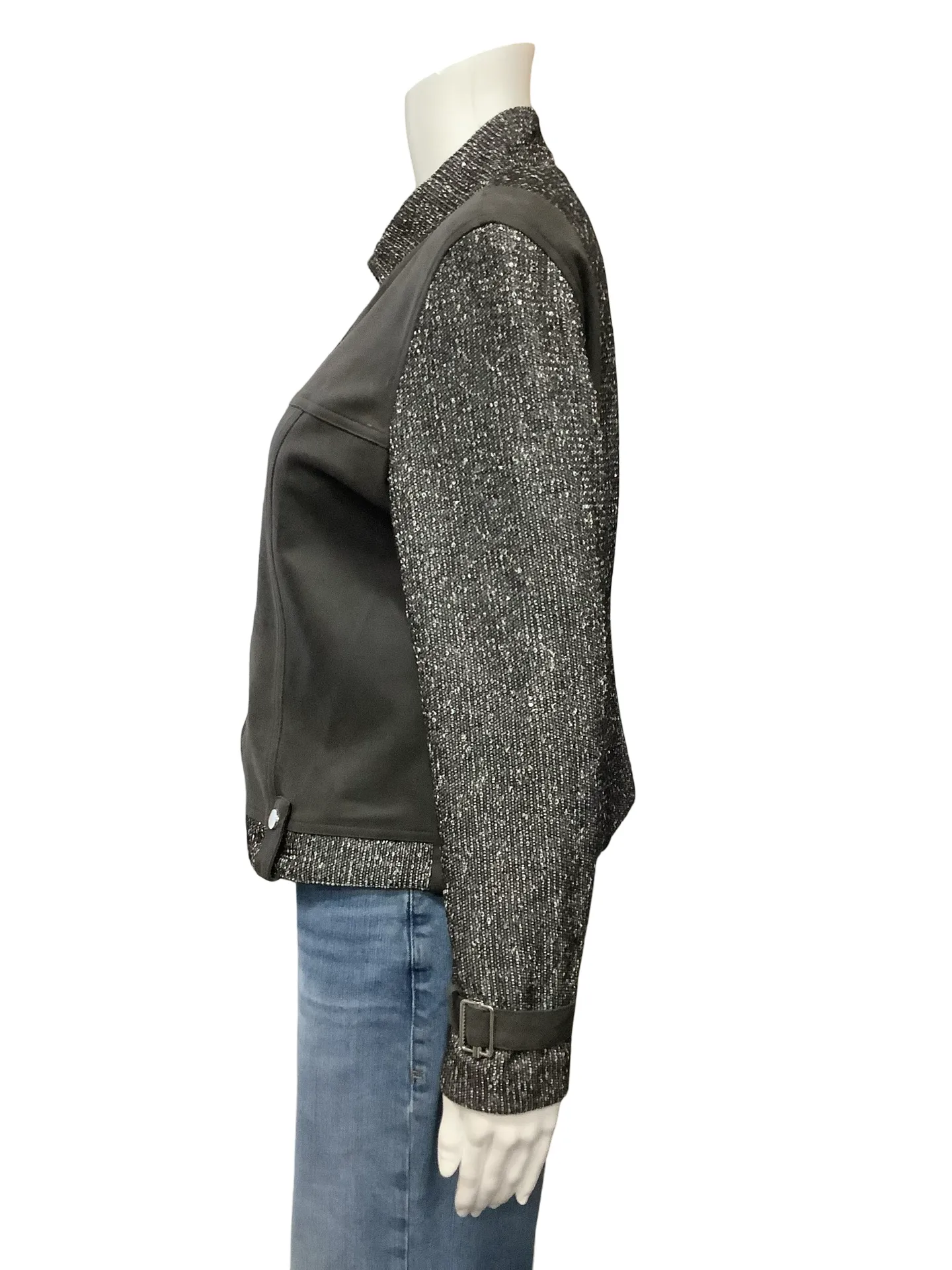 Insight Sequin Faux Suede Jacket Size: M, 6