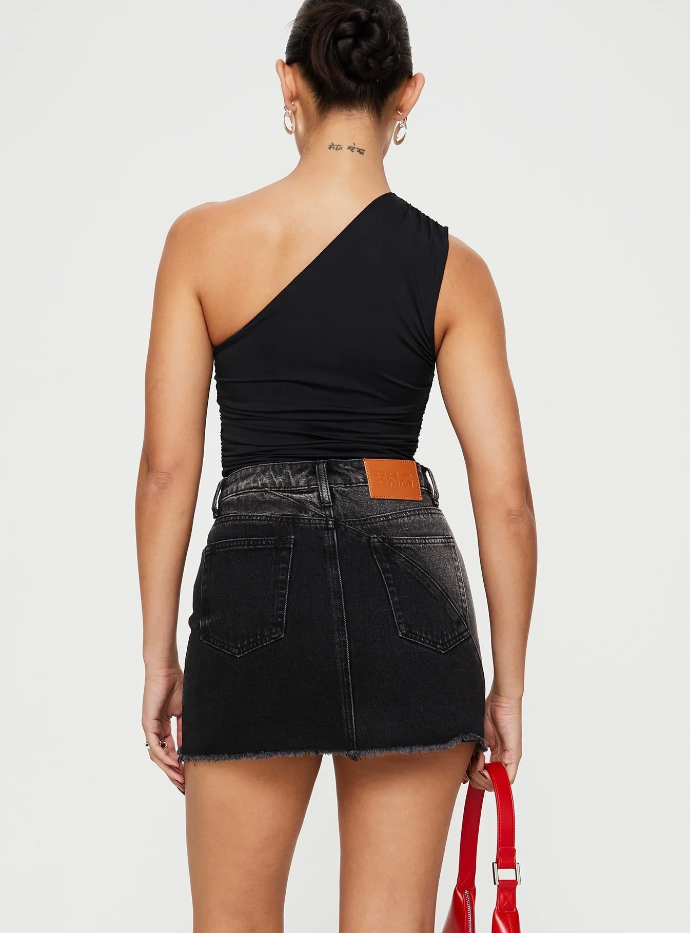 Jellicoe Spliced Denim Skirt Black Wash