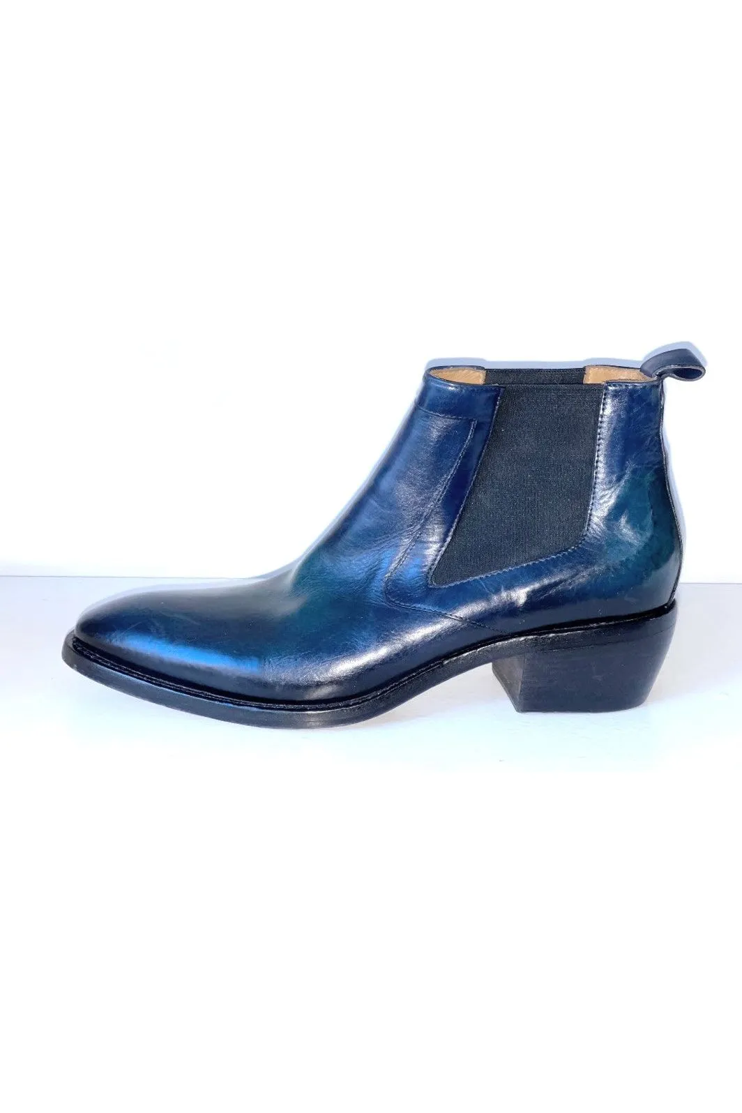 Jo Ghost Veronica Leather Ankle Boot ART 2648 | Blu/Navy | Clearance Final Sale