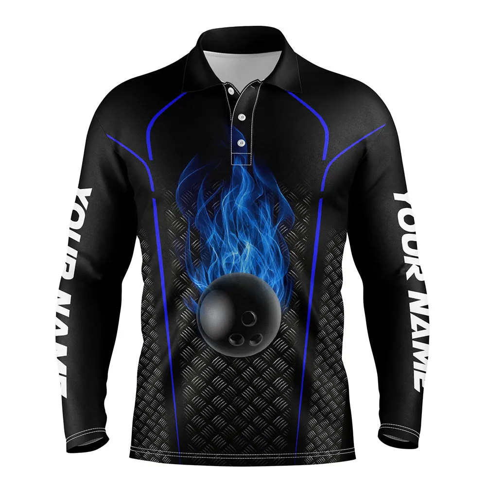 Multicolor Bowling Shirt For Men Custom Polo Bowling Jersey 3D Long Sleeve Polo Shirt Bowling Team Shirt For Men