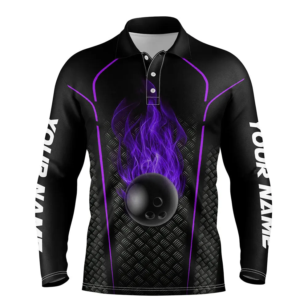 Multicolor Bowling Shirt For Men Custom Polo Bowling Jersey 3D Long Sleeve Polo Shirt Bowling Team Shirt For Men