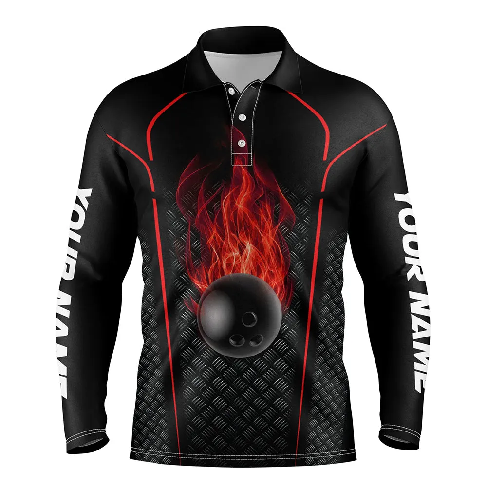 Multicolor Bowling Shirt For Men Custom Polo Bowling Jersey 3D Long Sleeve Polo Shirt Bowling Team Shirt For Men