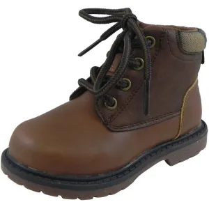OshKosh Boy's Chandler Plaid Classic Lace Up Ankle Boots Brown
