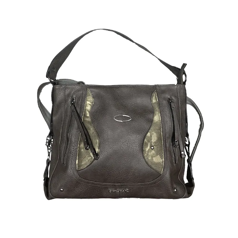 Retro Color-blocked Crossbody/Backpack