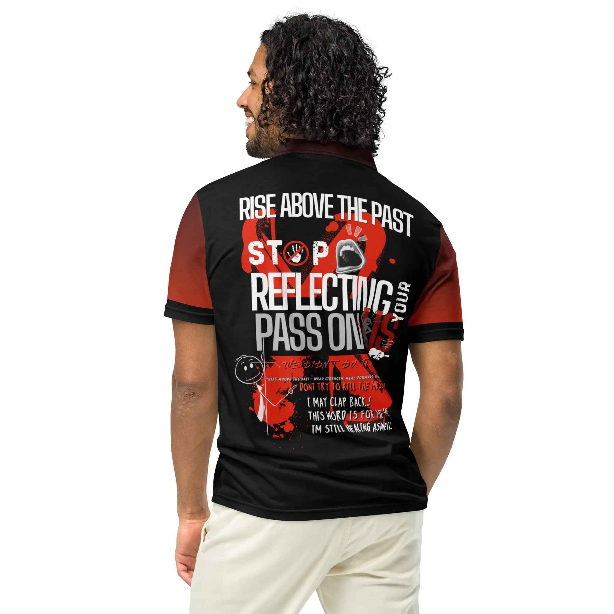 Rise Above the Past Men’s slim fit polo