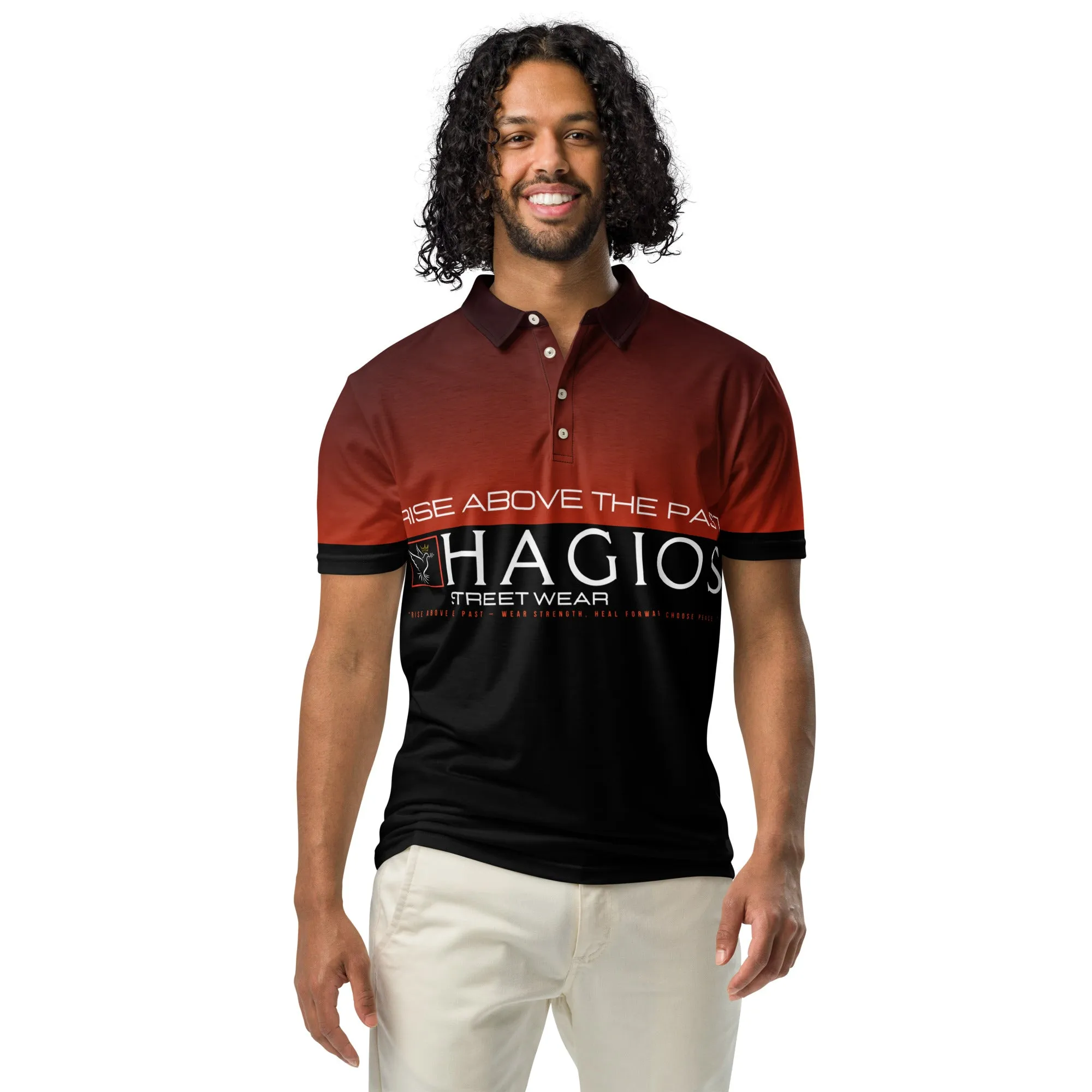 Rise Above the Past Men’s slim fit polo