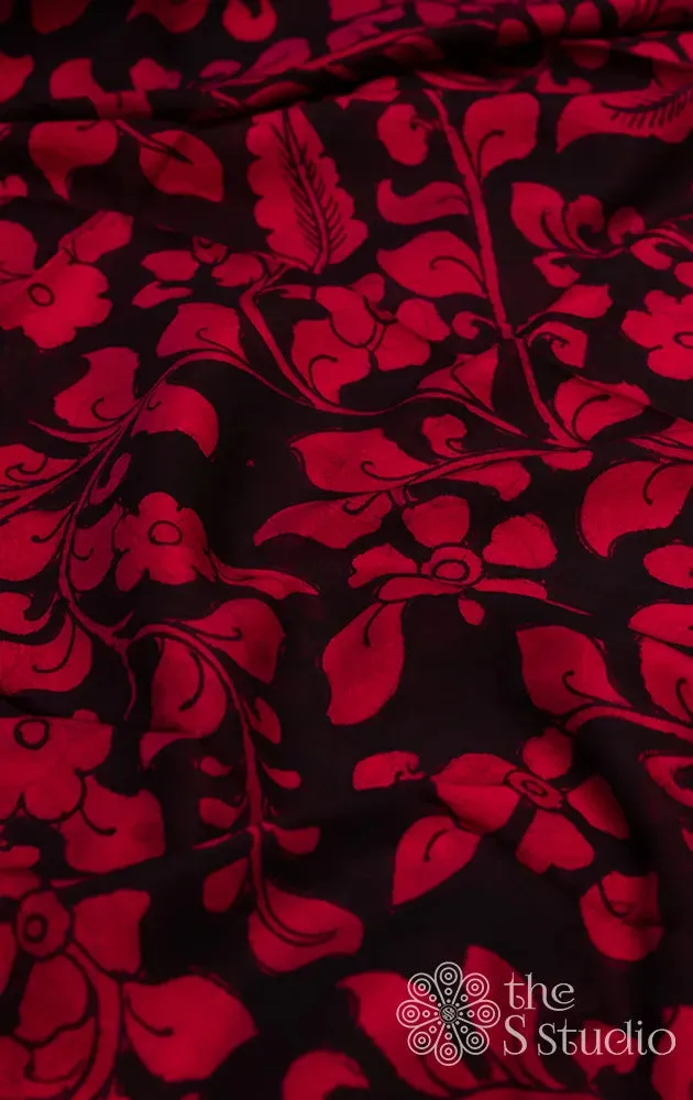 Rose hand painted kanchi kalamkari blouse material