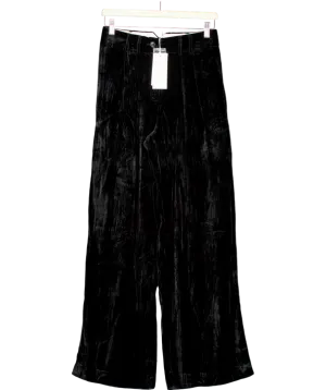 WAT. THE BRAND Black Velvet Wide Leg Trousers UK XS