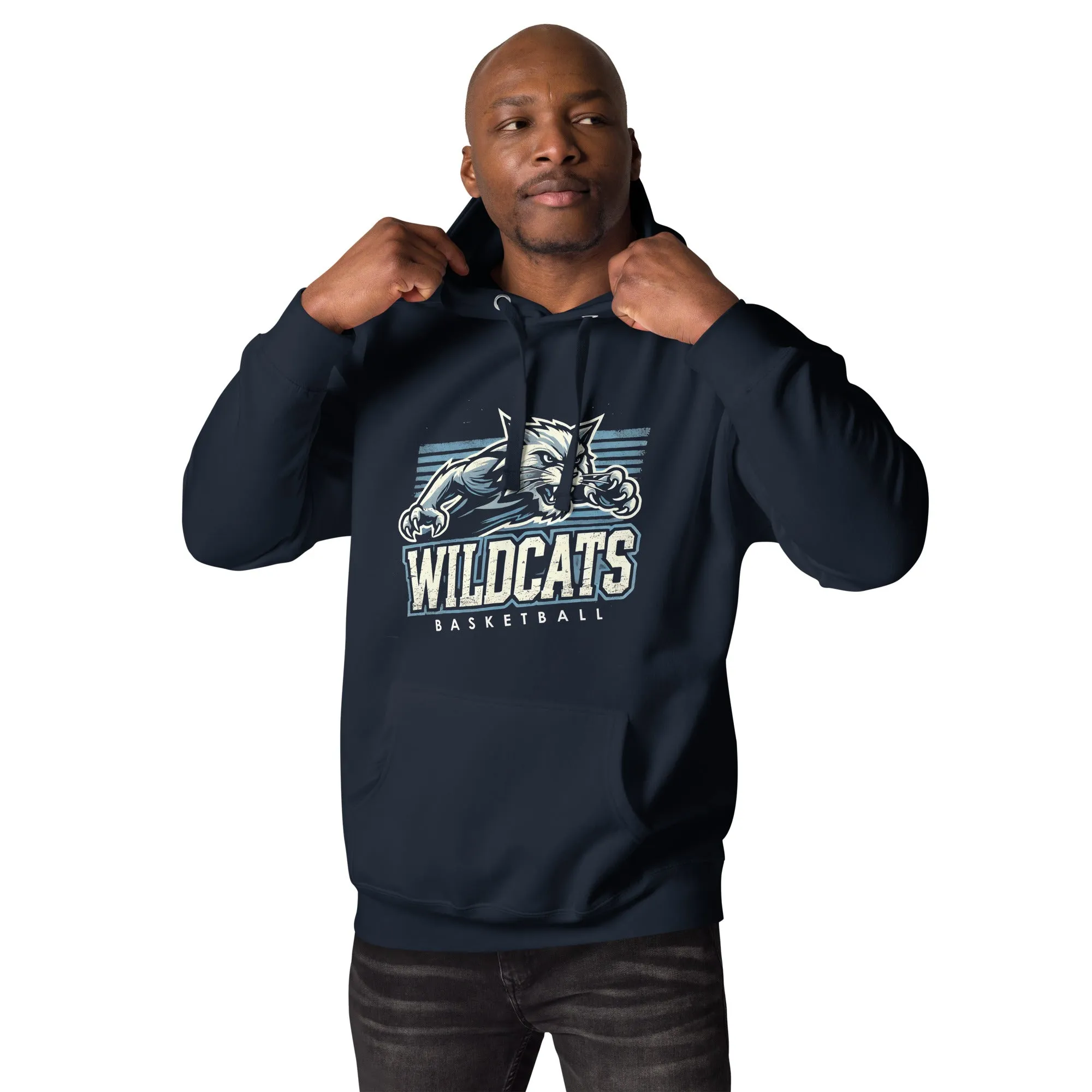 Wildcats Basketball Vintage Retro Hoodie