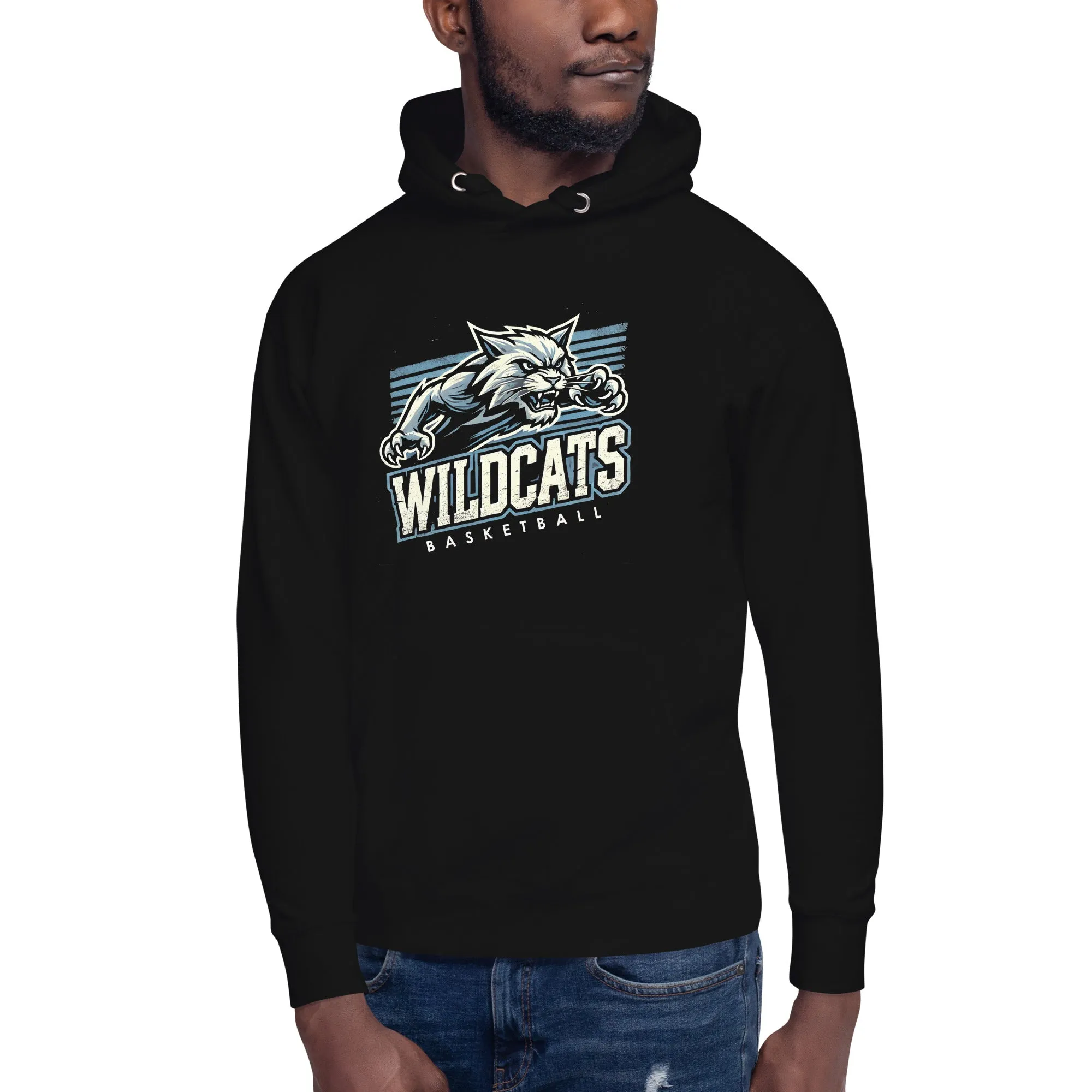 Wildcats Basketball Vintage Retro Hoodie